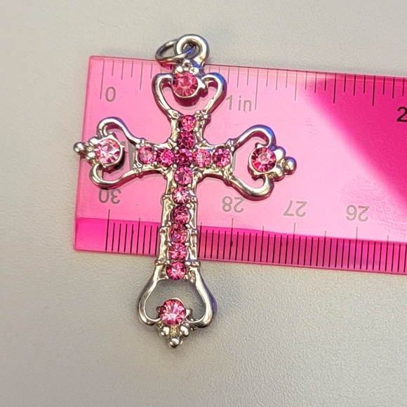 Three (3) Rhinestone Cross Pendants - Picture 5 of 13